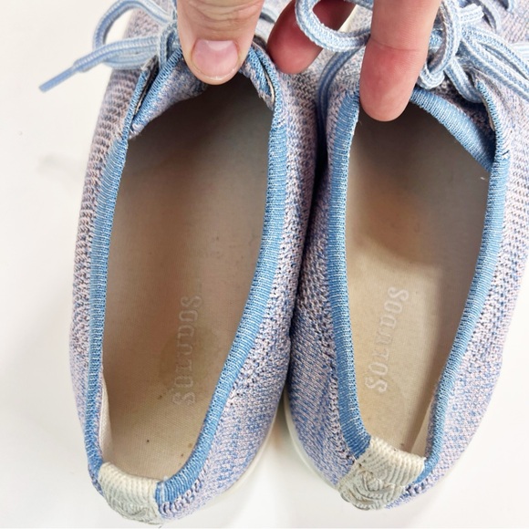 Soludos Knit Ashore Sneakers Size 8/38.5 Lace Up Low Tops Shoes Blue Purple Knit - Picture 9 of 11